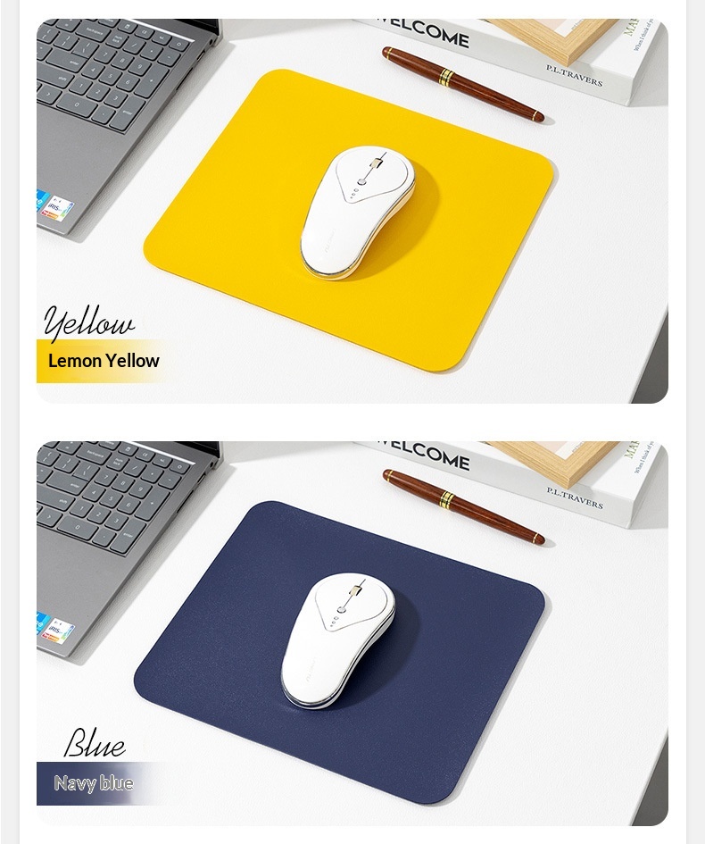 Solid Color Simple Leather Small Size Advertising Computer Laptop Office Gaming Mouse Pad Customizable_voghion.com
