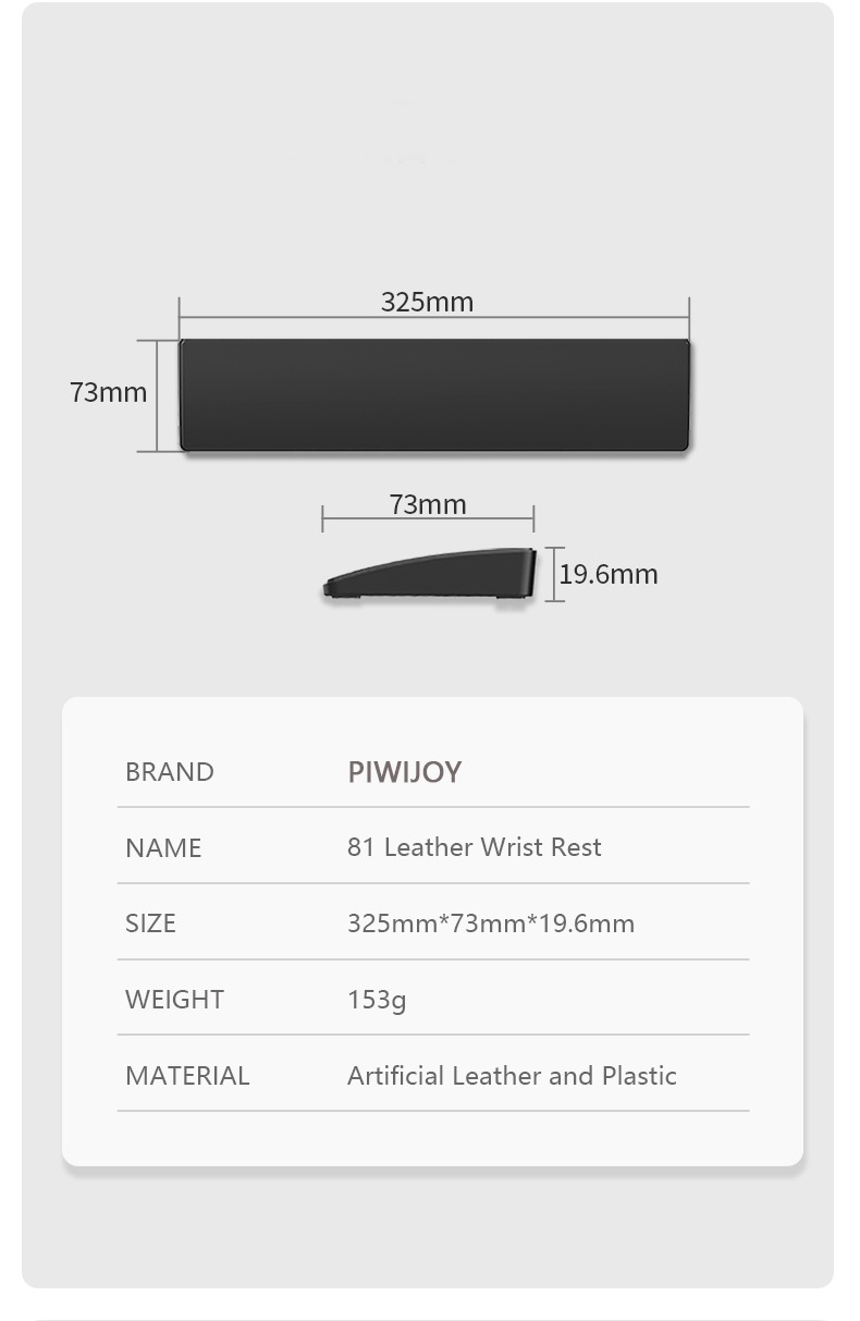 PIWIJOY 75% Layout Keyboard Wrist Rest Mouse Pad Leather Waterproof Soft Comfortable 104 Keys_voghion.com
