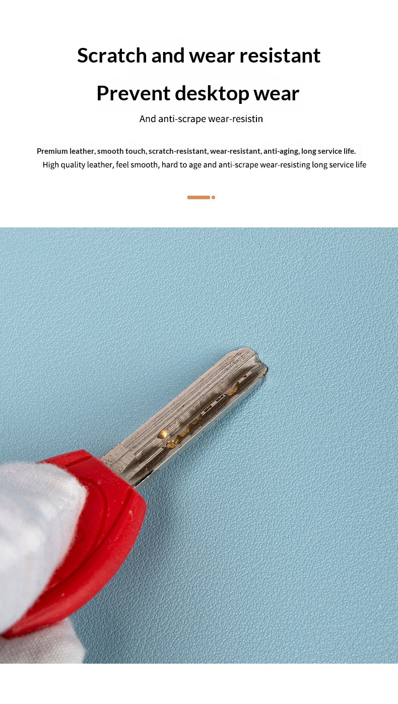 Tapis de souris extra large pour ordinateur portable, imperméable, à motif cuir avec logo publicitaire, disponible en stock._voghion.com