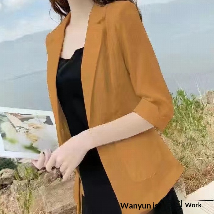 Lightweight Women's Linen Blazer For Summer Sun Protection Style_voghion.com