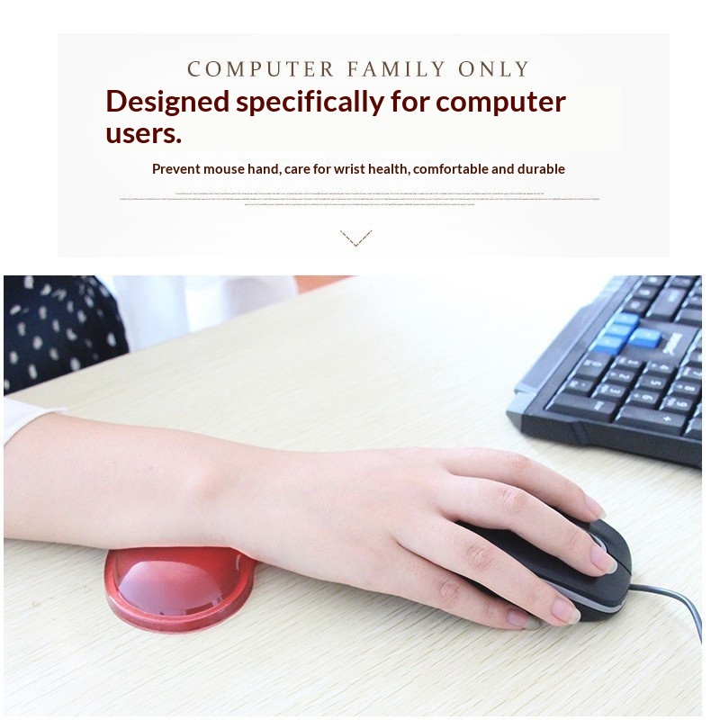 Crystal Gel Mouse Pad With Wrist Rest For Keyboard Support_voghion.com