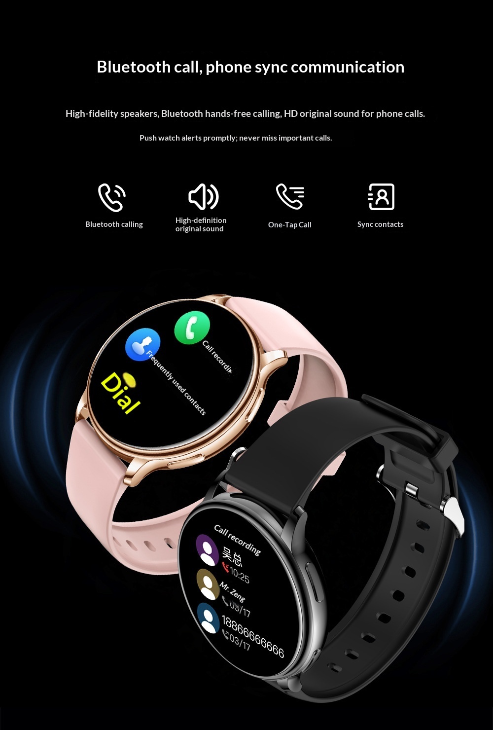 Smart Watch With Heart Rate And Blood Oxygen Monitoring_voghion.com