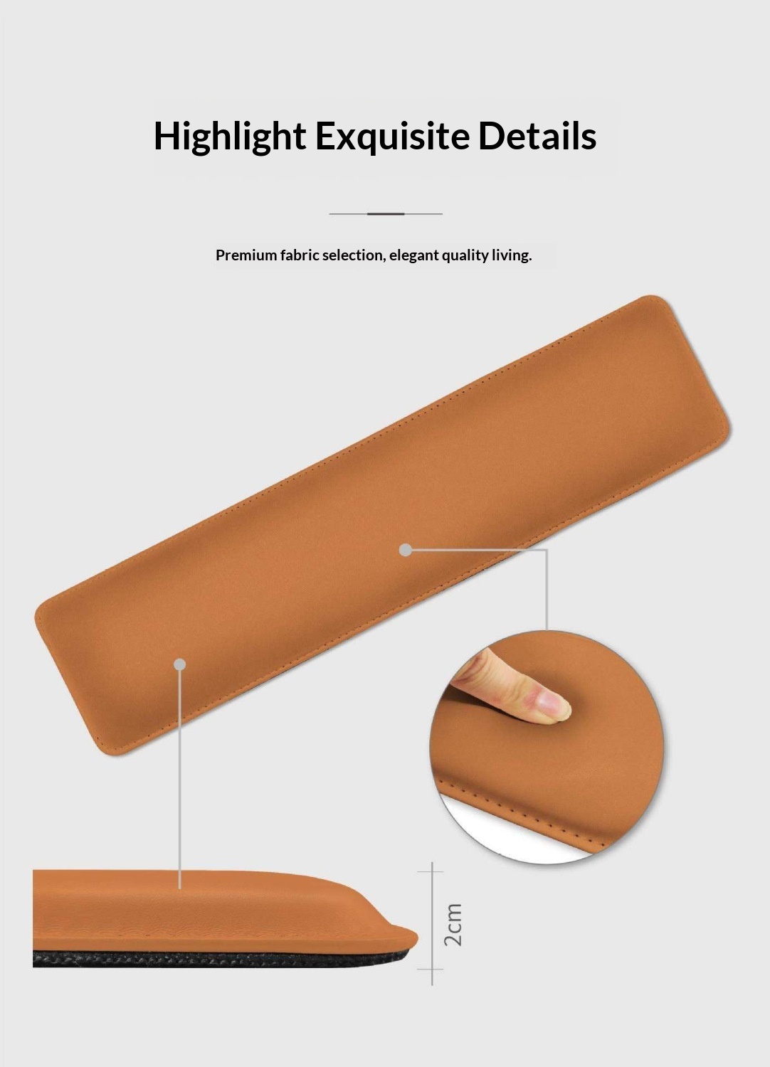 Neue, einfarbige Handgelenkauflage aus Leder, schlichtes Retro-Mauspad für Büro und Business_voghion.com