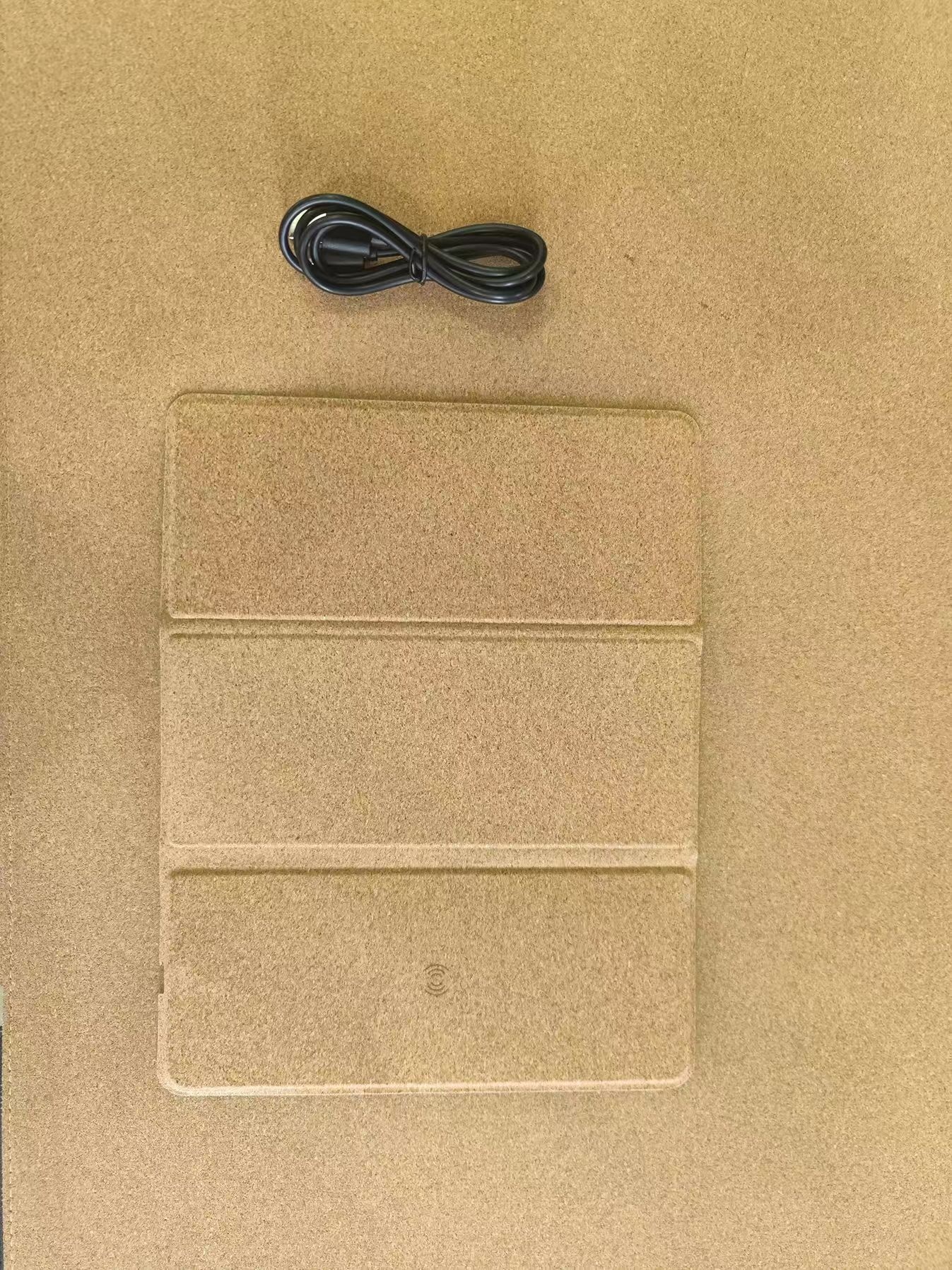 Kabellose, komfortable Mausauflage mit Handschutz, 15-W-Schnellladefunktion, Lederpad, 70 % Rabatt, multifunktionaler Korkständer_voghion.com