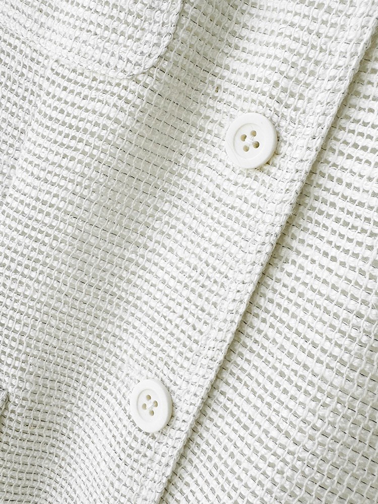 Women's Lightweight Linen Cotton Blazer With Stand Up Collar_voghion.com