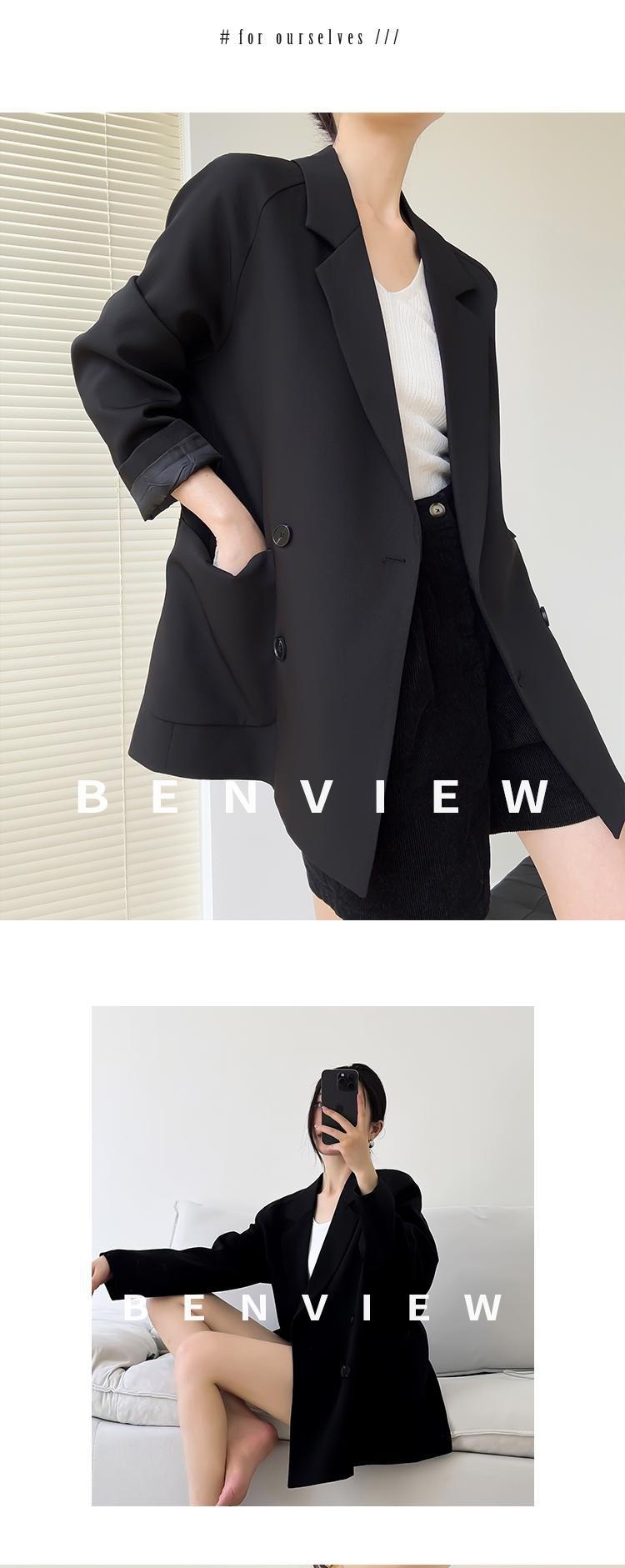 Blazer femme ample décontracté avec couleurs contrastées_voghion.com