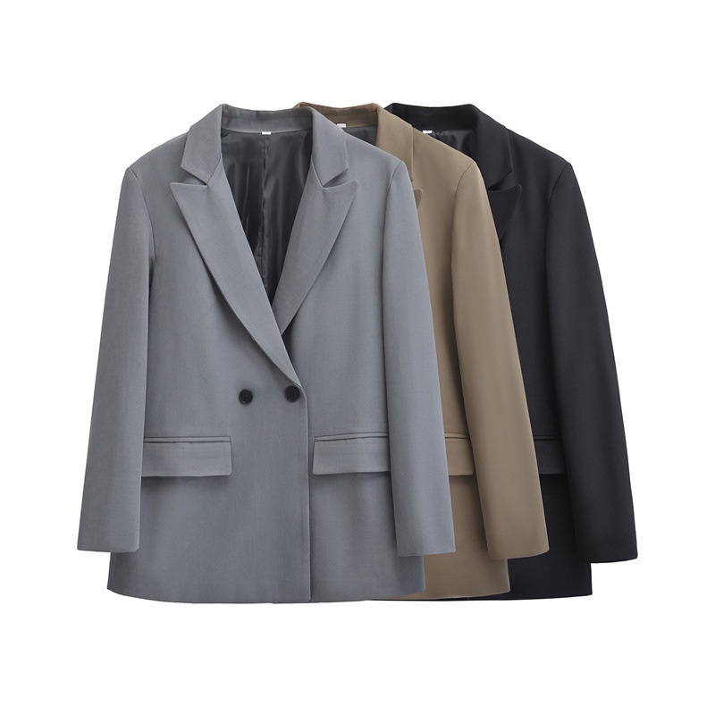 Buitenlandse handel 2024 Herfst Nieuwe Europese en Amerikaanse stijl Dames Modieuze Losse Dubbelbreasted Blazer 2753222_voghion.com