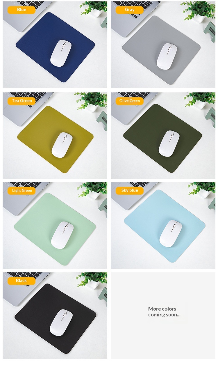 Tappetino per mouse da ufficio/computer quadrato in pelle, piccolo, bifacciale, semplice, portatile, per studenti, scrivania, gaming_voghion.com