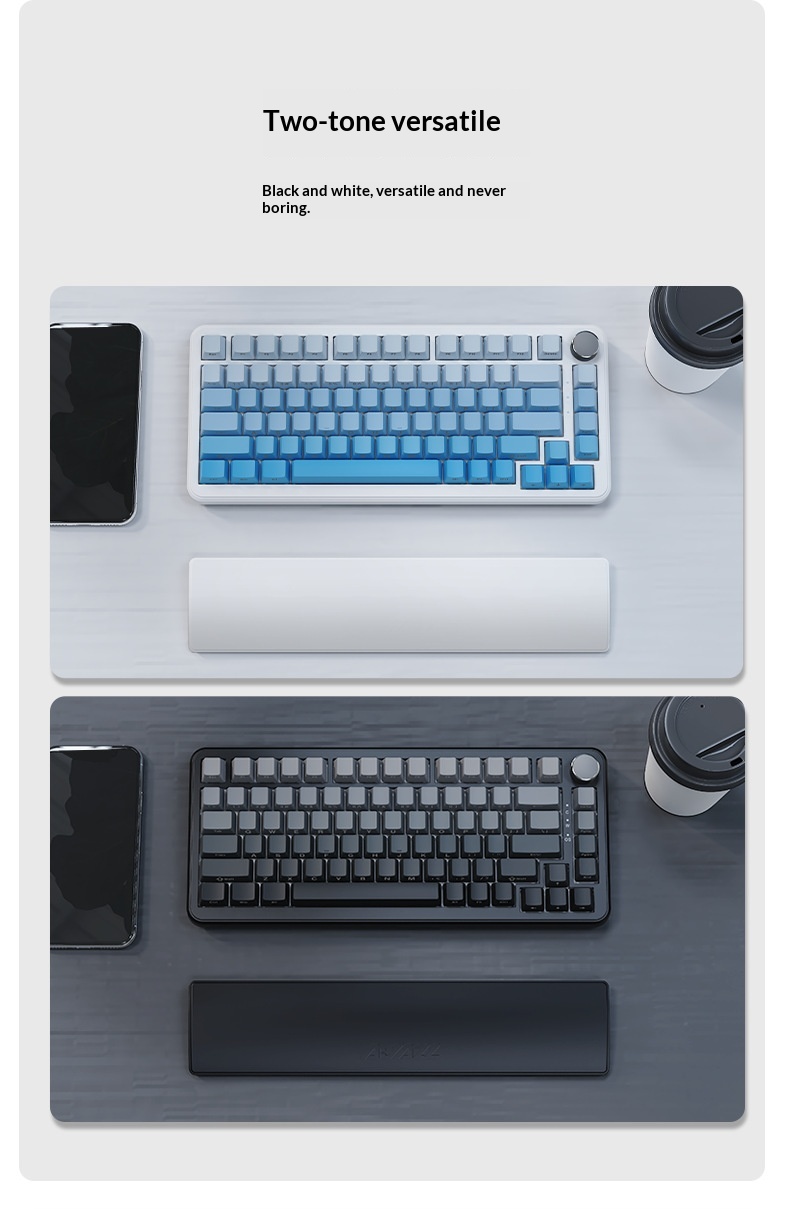 PIWIJOY 75% Layout Keyboard Wrist Rest Mouse Pad Leather Waterproof Soft Comfortable 104 Keys_voghion.com