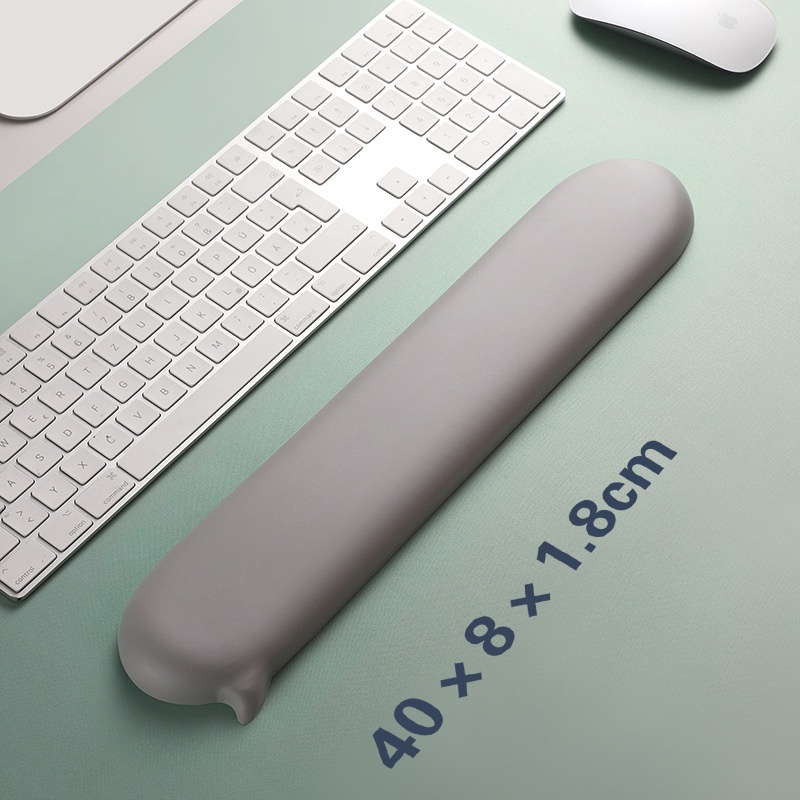 Chat Bubble Silicone Mouse Keyboard Support Palm Rest Wrist Pad White High Aesthetic Solid Color_voghion.com
