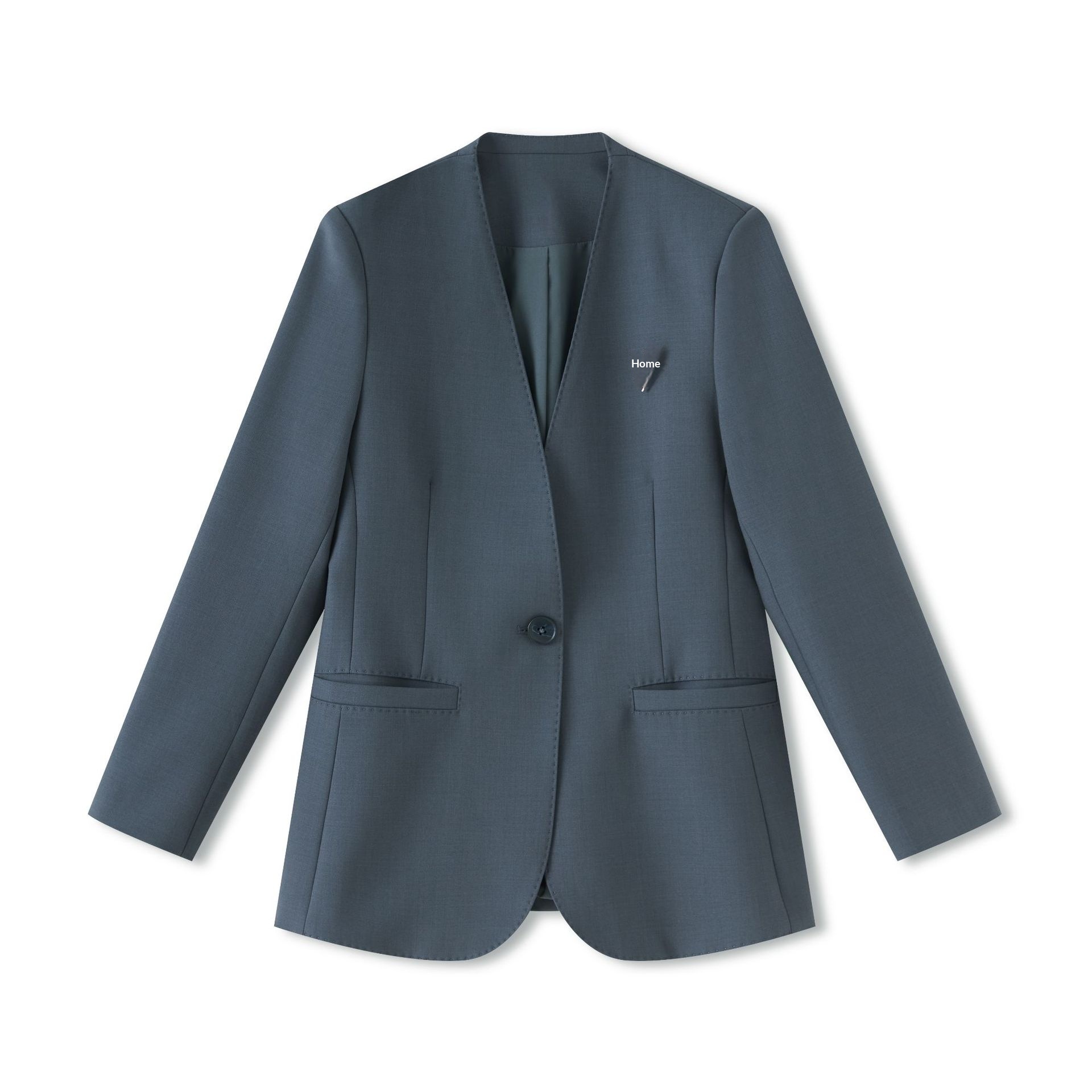 2512705-Nanyou Blazer formale professionale di alta qualità per pendolarismo, senza colletto, finiture con perline pesanti, vita regolabile,_voghion.com