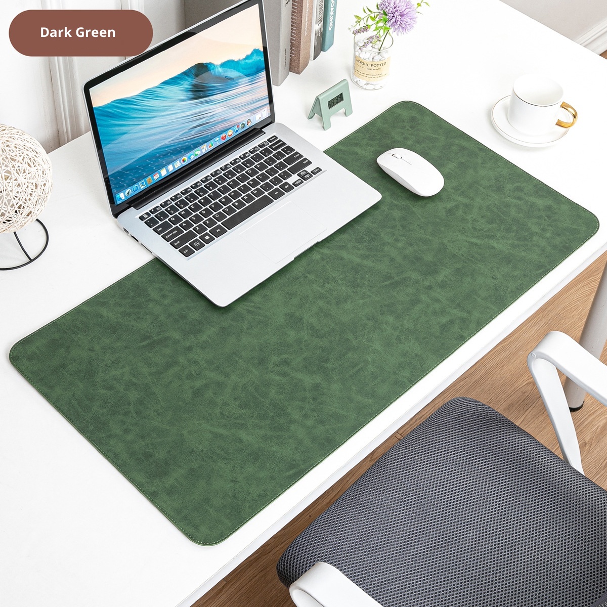 Mauspad aus hautfreundlichem Crazy Horse Leder mit authentischer Textur, extra groß, personalisierbar, für Büro, Computer, Schreibtisch._voghion.com