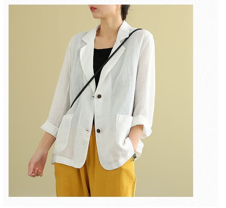 Women's Lightweight Linen Blazer For Elegant Summer Occasions_voghion.com