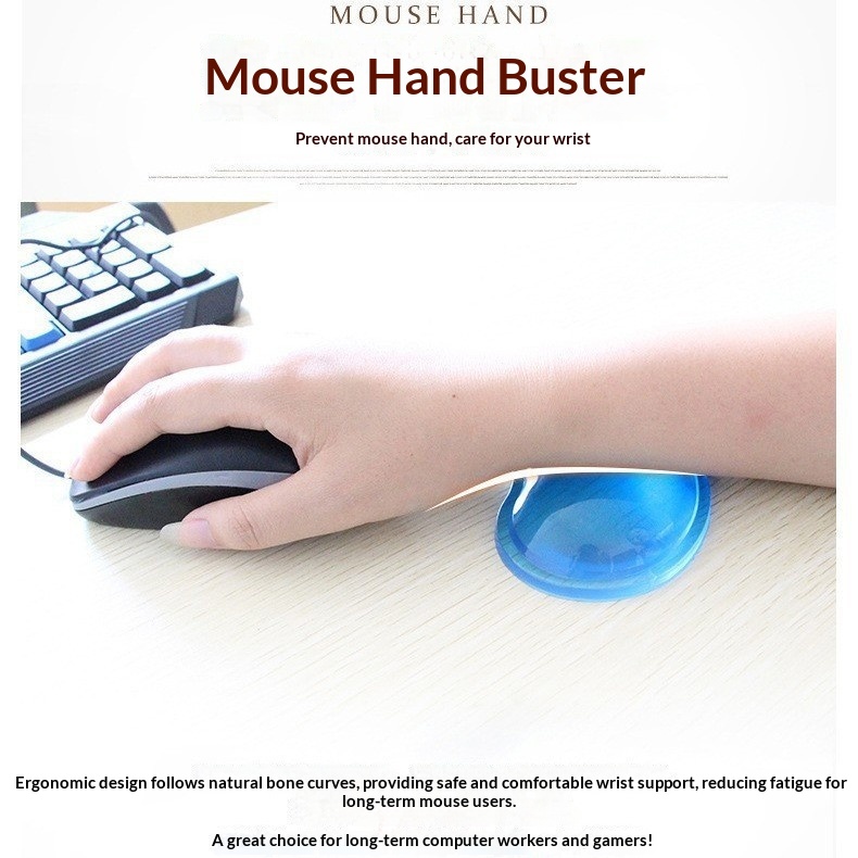 Crystal Silicone Mouse Pad Support For Women Computer Keyboard Wrist Rest Cooling Sweatproof Dirt-resistant Soft Gel_voghion.com