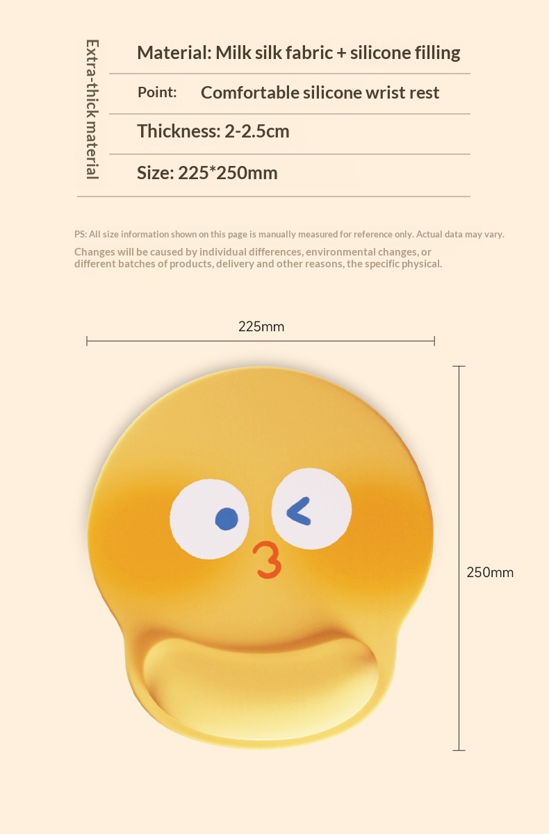 Simpatico poggiapolsi in silicone per computer da ufficio, laptop e tastiera._voghion.com