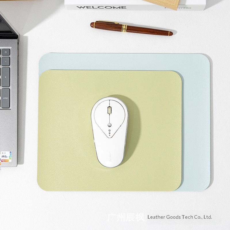 Solid Color Simple Leather Small Size Advertising Computer Laptop Office Gaming Mouse Pad Customizable_voghion.com