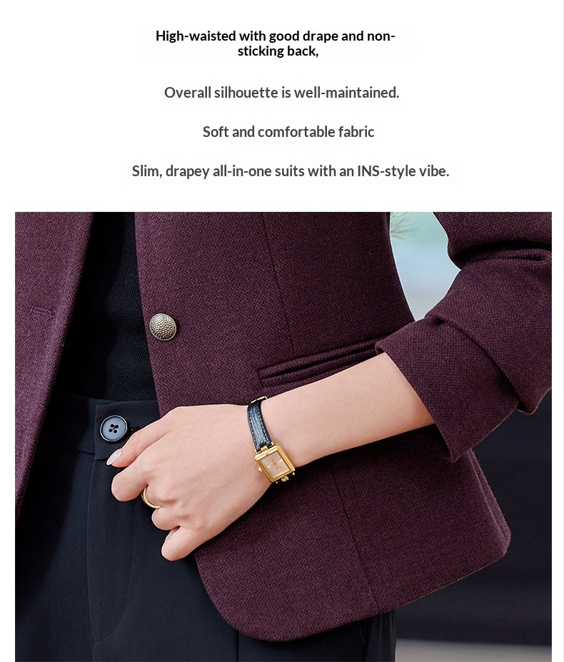 Collarless Blazer For Women Elegant Casual Short Lightweight Coat_voghion.com