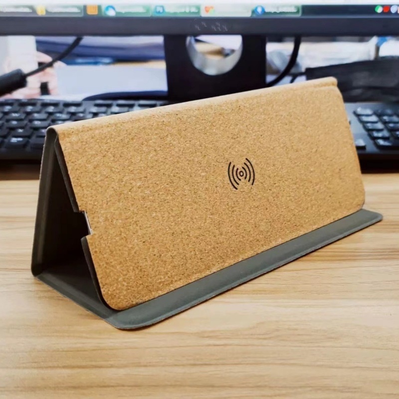 Kabellose, komfortable Mausauflage mit Handschutz, 15-W-Schnellladefunktion, Lederpad, 70 % Rabatt, multifunktionaler Korkständer_voghion.com