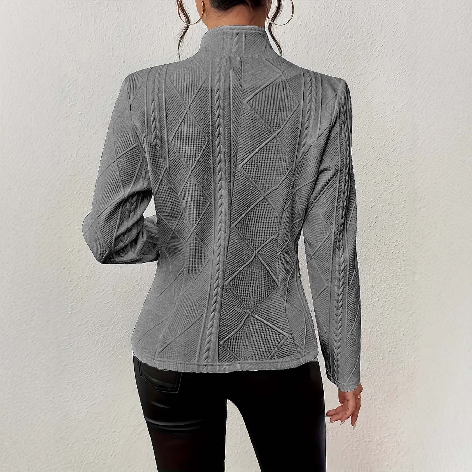 Women's Lightweight Blazer With Button Pattern For Autumn Winter_voghion.com