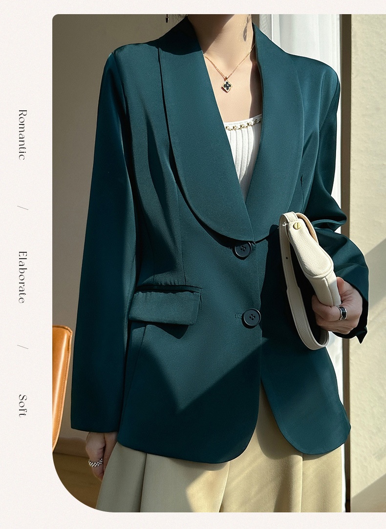 Women's Satin Blazer Elegant Loose Lightweight Jacket For Summer_voghion.com