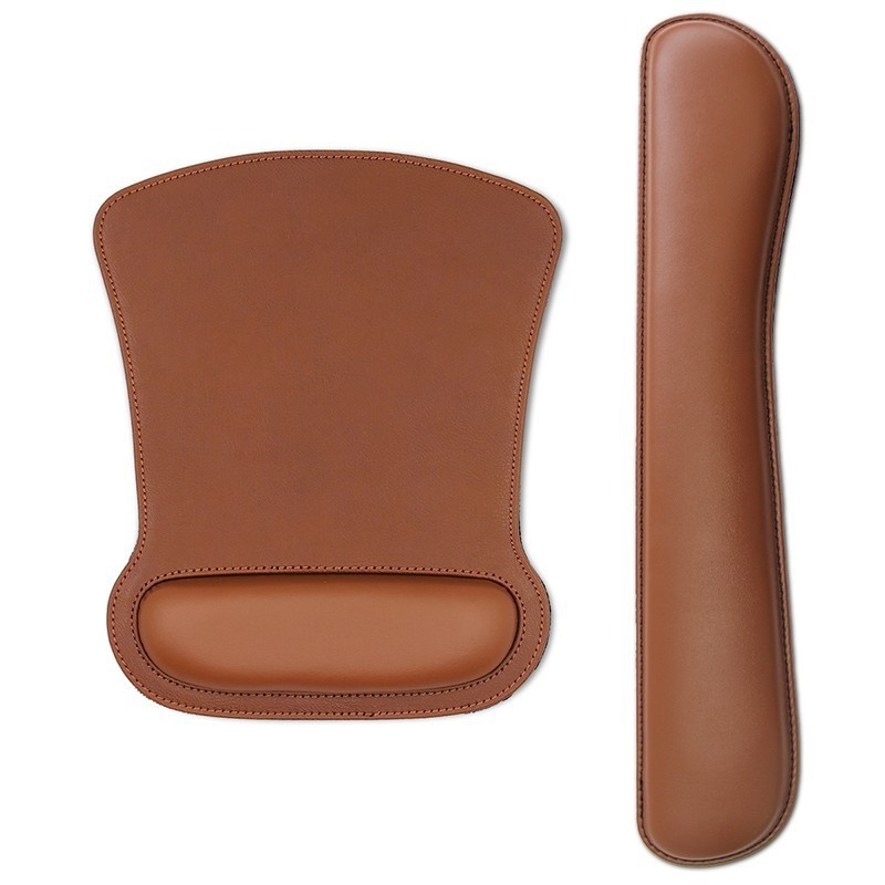 High-End PU Leather Soft Surface Keyboard Rest Computer Wrist Gaming Mouse Pad_voghion.com