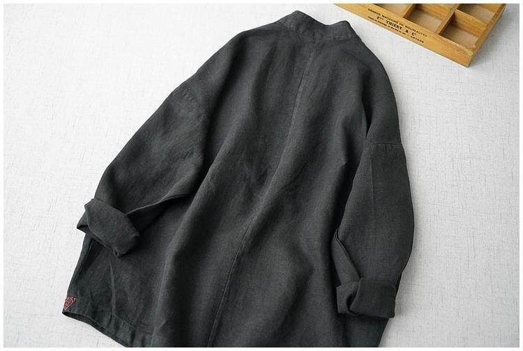 Modieuze plus size dames blazer van katoen en linnen_voghion.com