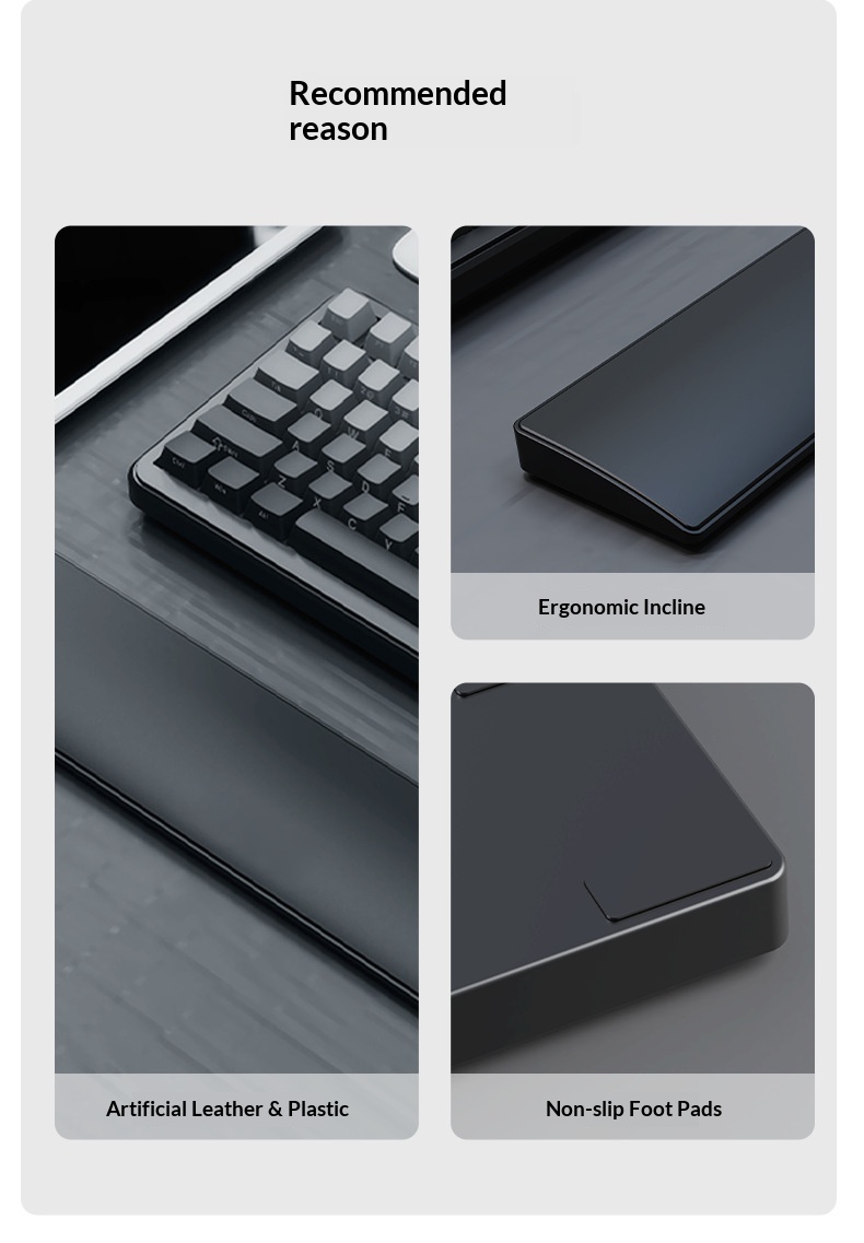 PIWIJOY 75% Layout Keyboard Wrist Rest Mouse Pad Leather Waterproof Soft Comfortable 104 Keys_voghion.com
