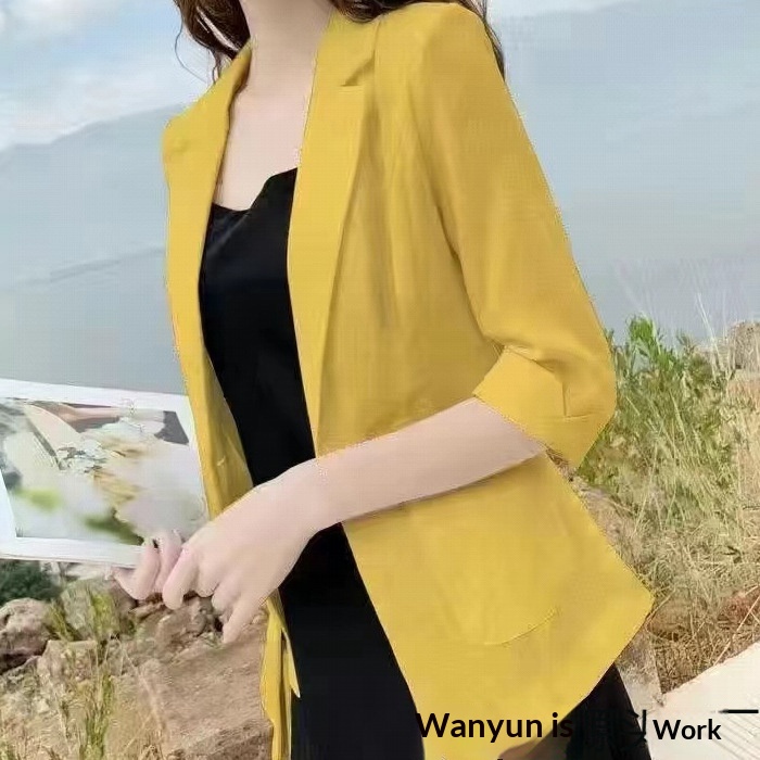 Lightweight Women's Linen Blazer For Summer Sun Protection Style_voghion.com