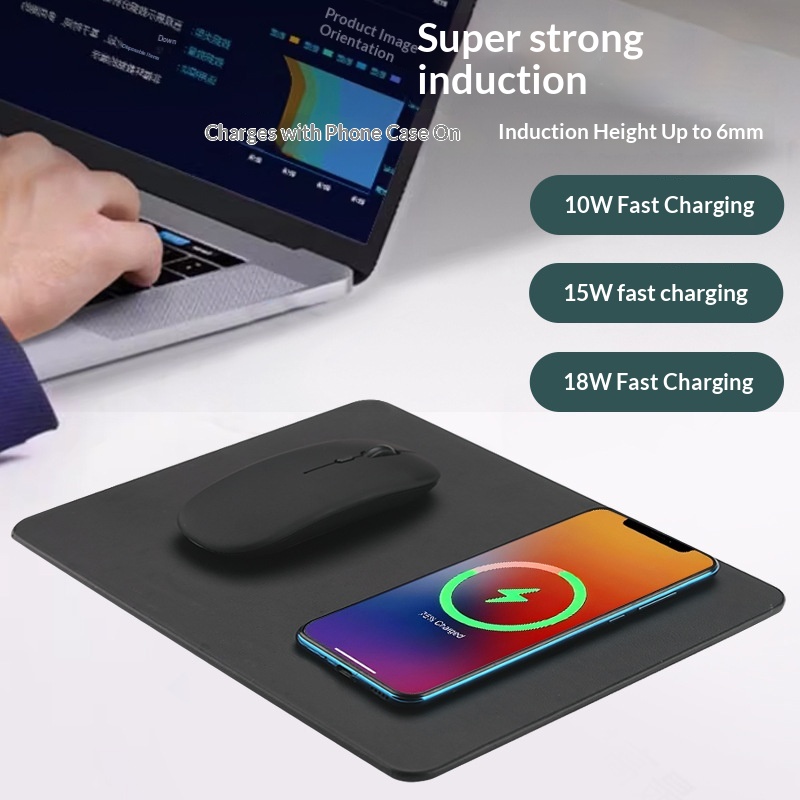 15W Smart Fast Gaming Computer Desk Advertising Wireless Charging Mouse Pad_voghion.com