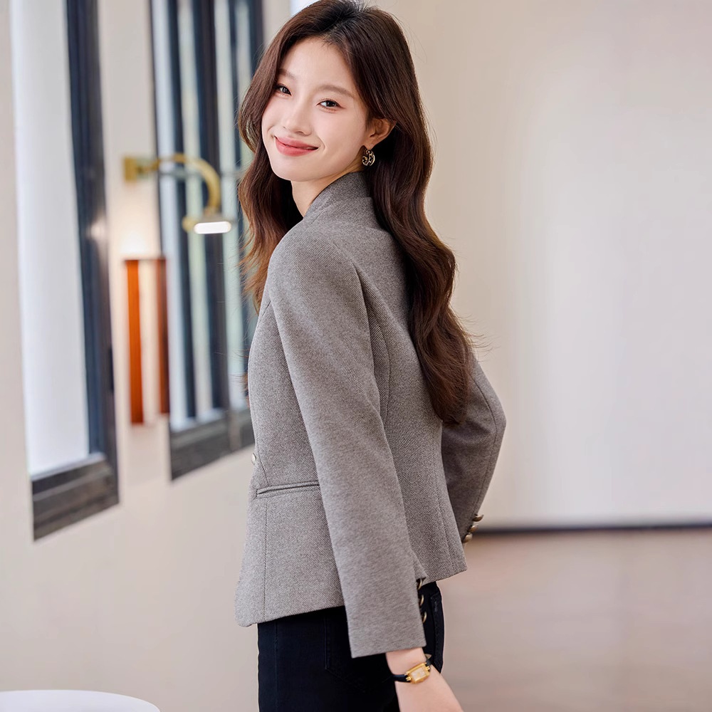 Kragenloser Damenblazer 2025 – Neue Frühjahr/Herbst-Kollektion: Lässig-elegante, hochwertige Kurzjacke für zierliche Frauen_voghion.com