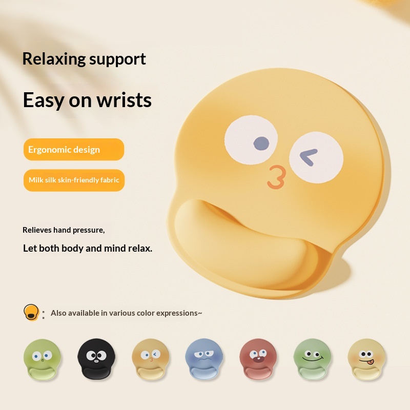 Simpatico poggiapolsi in silicone per computer da ufficio, laptop e tastiera._voghion.com