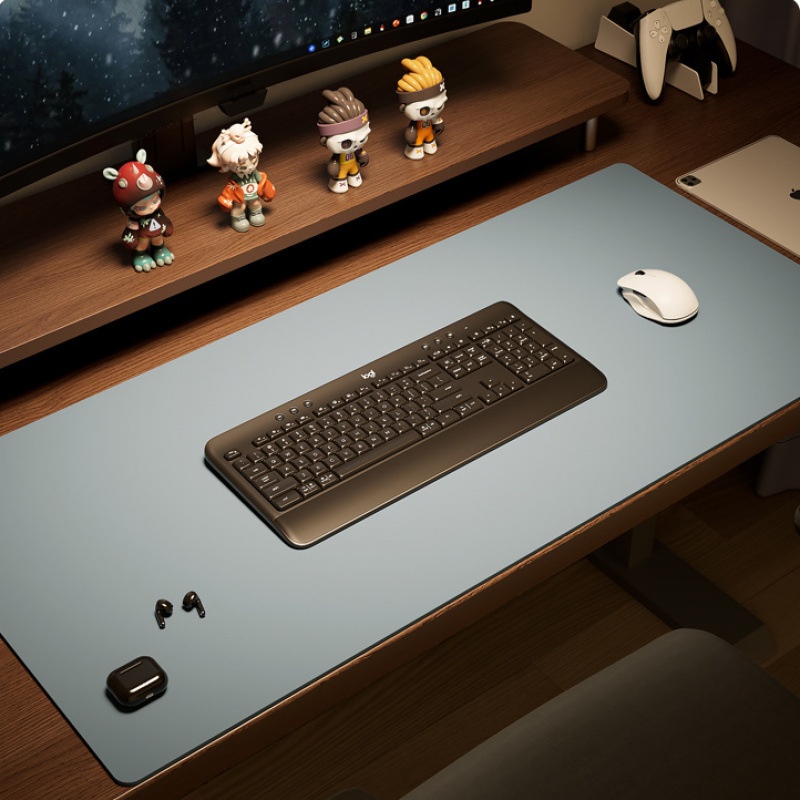 Tapis de souris extra large haut de gamme pour ordinateur de bureau, portable ou de bureau, avec clavier et livres._voghion.com