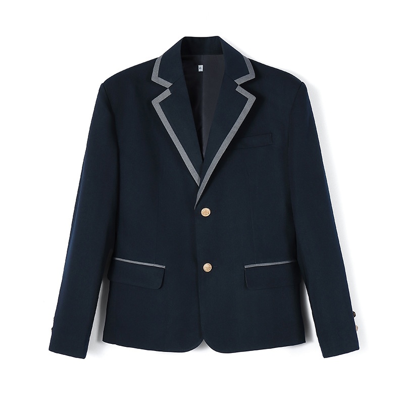 Unisex Japanese College Jacket Solid Color Long Sleeved Coat_voghion.com