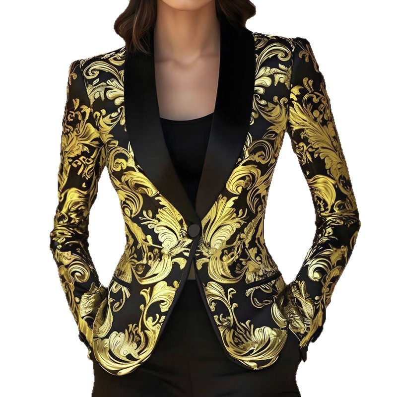 Women's Long-sleeve Elegant Blazer Jacket Professional Style_voghion.com