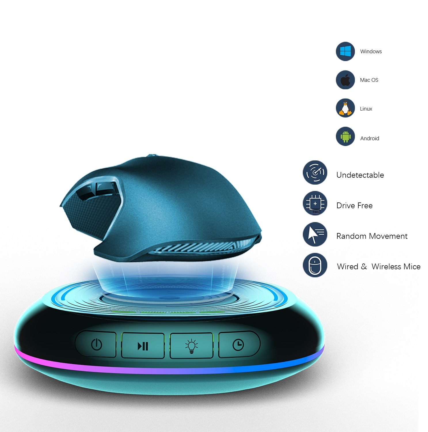 Lampe LED anti-veille avec mouvement automatique pour empêcher le verrouillage de l'écran de l'ordinateur, accessoire de jeu, déplace-souris_voghion.com