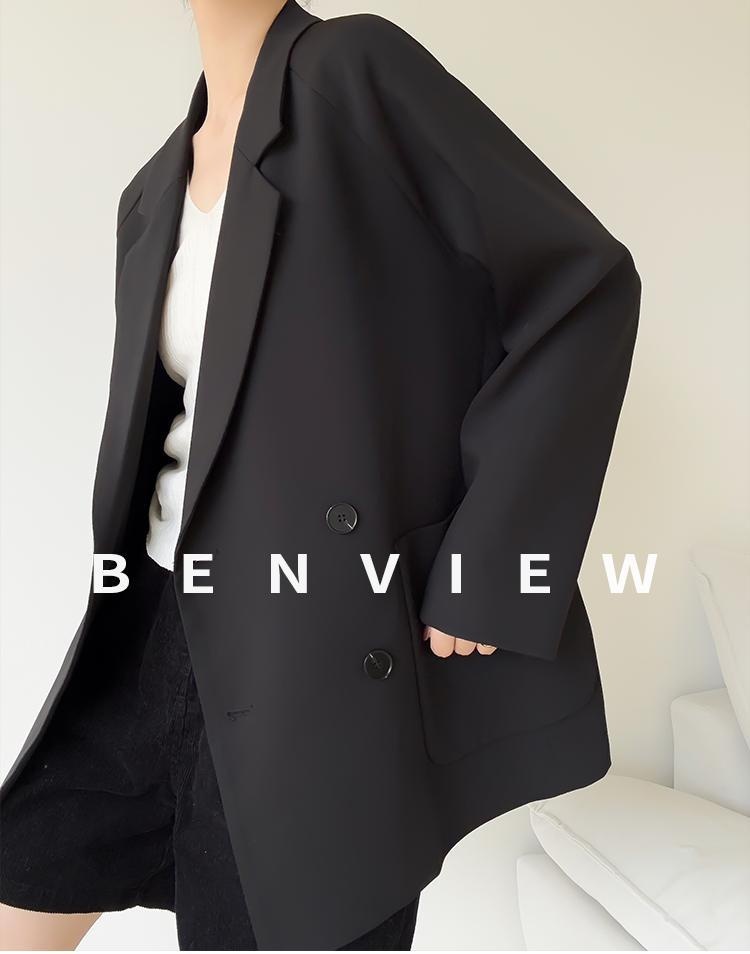 Blazer femme ample décontracté avec couleurs contrastées_voghion.com