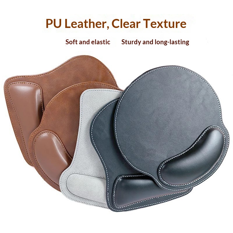 High-End PU Leather Soft Surface Keyboard Rest Computer Wrist Gaming Mouse Pad_voghion.com