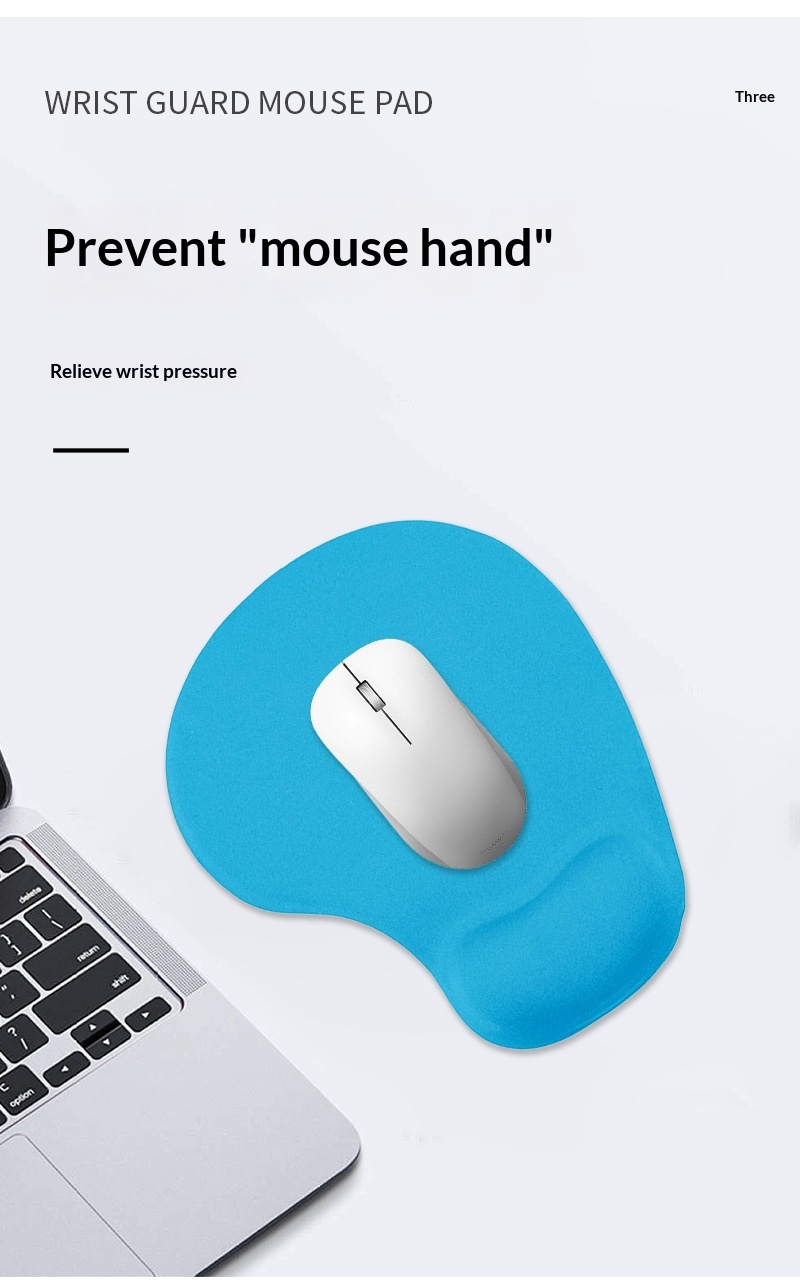 Repose-poignet de souris antidérapant en silicone pour bureau, jeu et bureau, couleur unie_voghion.com