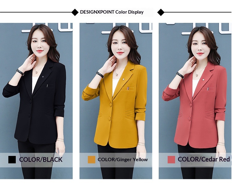 Women's Blazer Elegant Petite Slim Fit Lightweight Jacket Spring_voghion.com