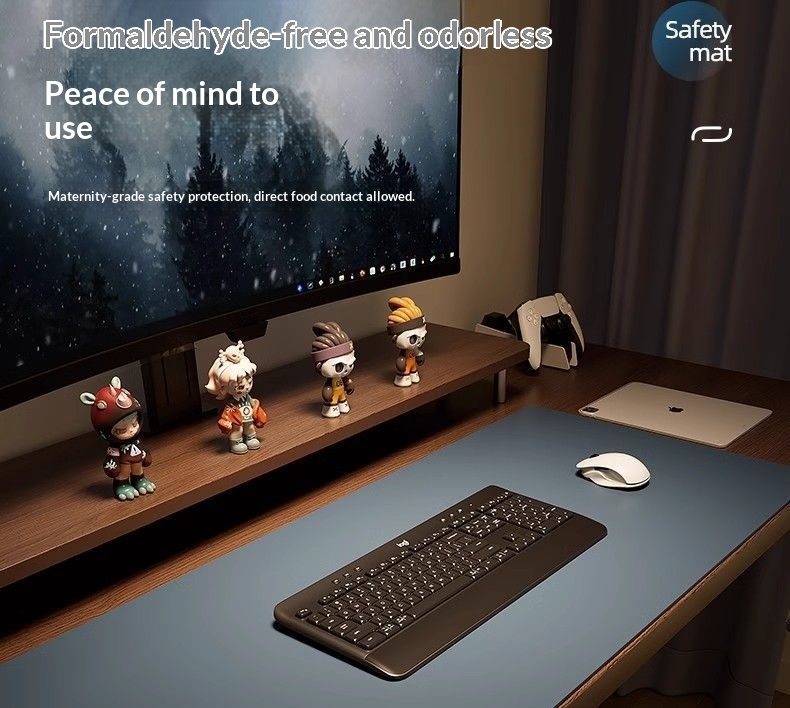 Tapis de souris extra large haut de gamme pour ordinateur de bureau, portable ou de bureau, avec clavier et livres._voghion.com