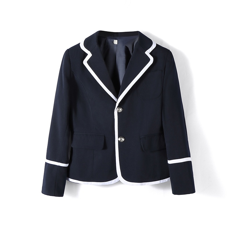 Unisex Japanese College Jacket Solid Color Long Sleeved Coat_voghion.com