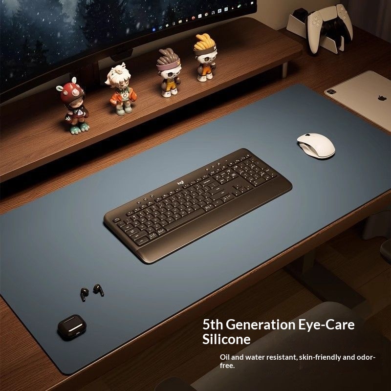 Tapis de souris extra large haut de gamme pour ordinateur de bureau, portable ou de bureau, avec clavier et livres._voghion.com