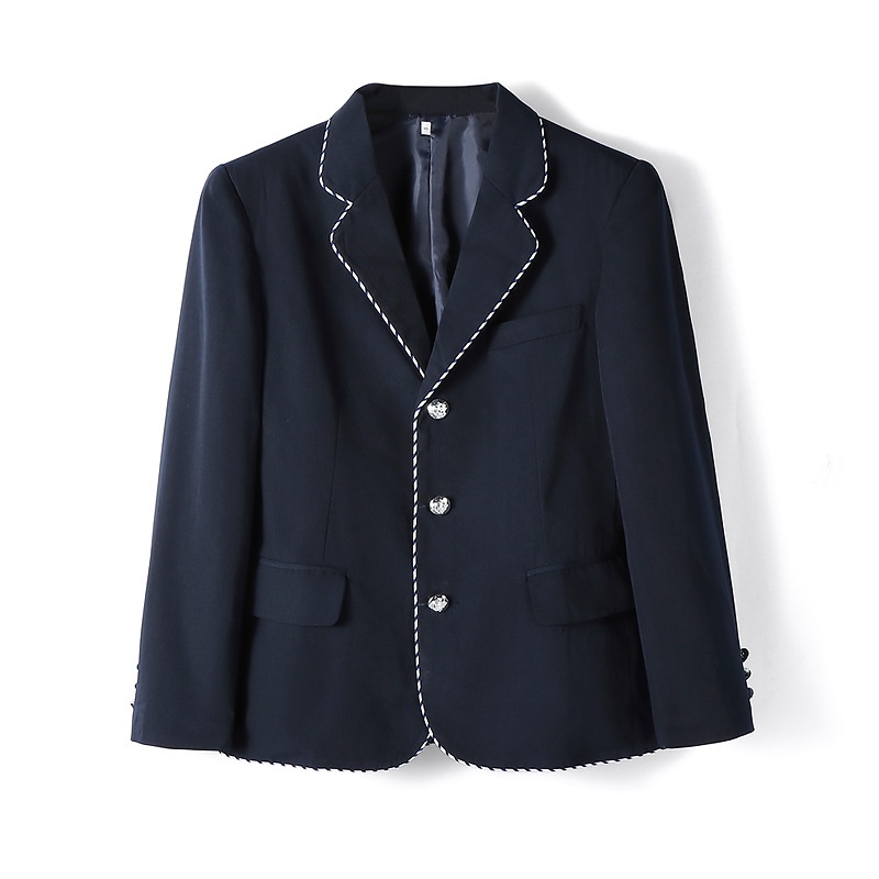 Unisex Japanese College Jacket Solid Color Long Sleeved Coat_voghion.com