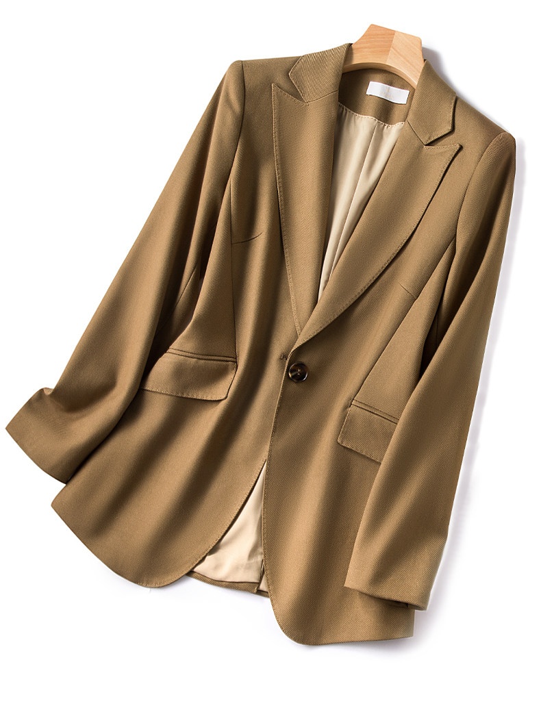 Women's Black Slim-fit Blazer Casual Professional Jacket Spring_voghion.com