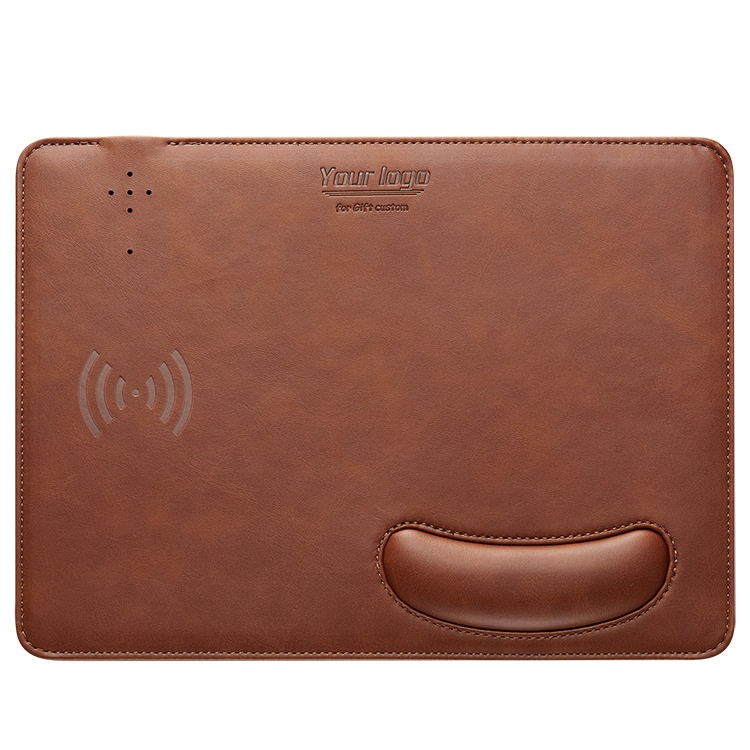 Poggiapolsi in pelle PU, direttamente dalla fabbrica, compatibile con tappetino per mouse con ricarica wireless da 15 W per iPhone._voghion.com