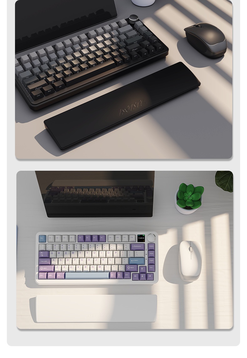 PIWIJOY 75% Layout Keyboard Wrist Rest Mouse Pad Leather Waterproof Soft Comfortable 104 Keys_voghion.com