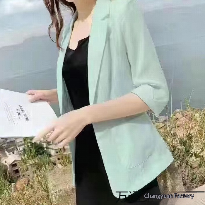 Lightweight Women's Linen Blazer For Summer Sun Protection Style_voghion.com