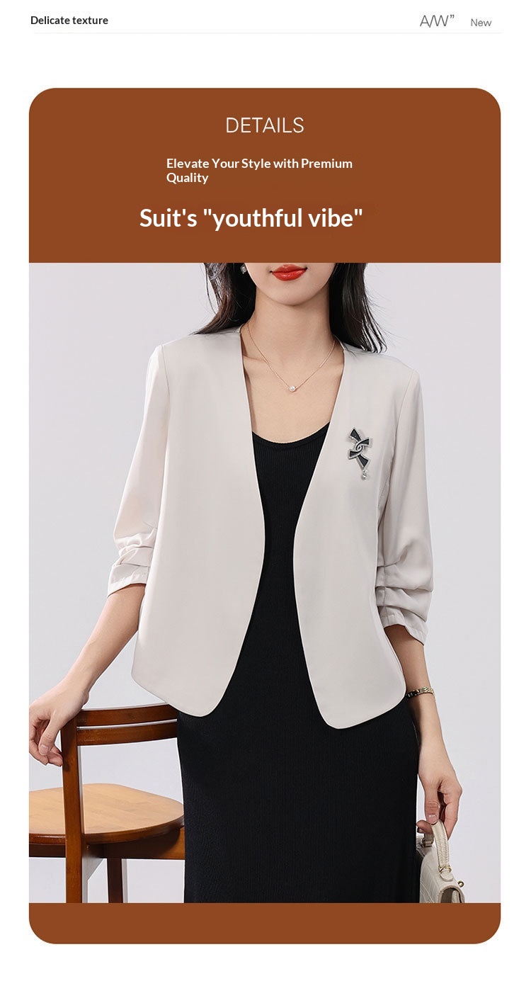 Women's Lightweight Blazer Jacket Solid Colour Petite Fit Summer_voghion.com