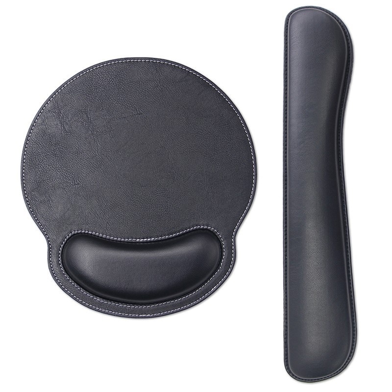 High-End PU Leather Soft Surface Keyboard Rest Computer Wrist Gaming Mouse Pad_voghion.com