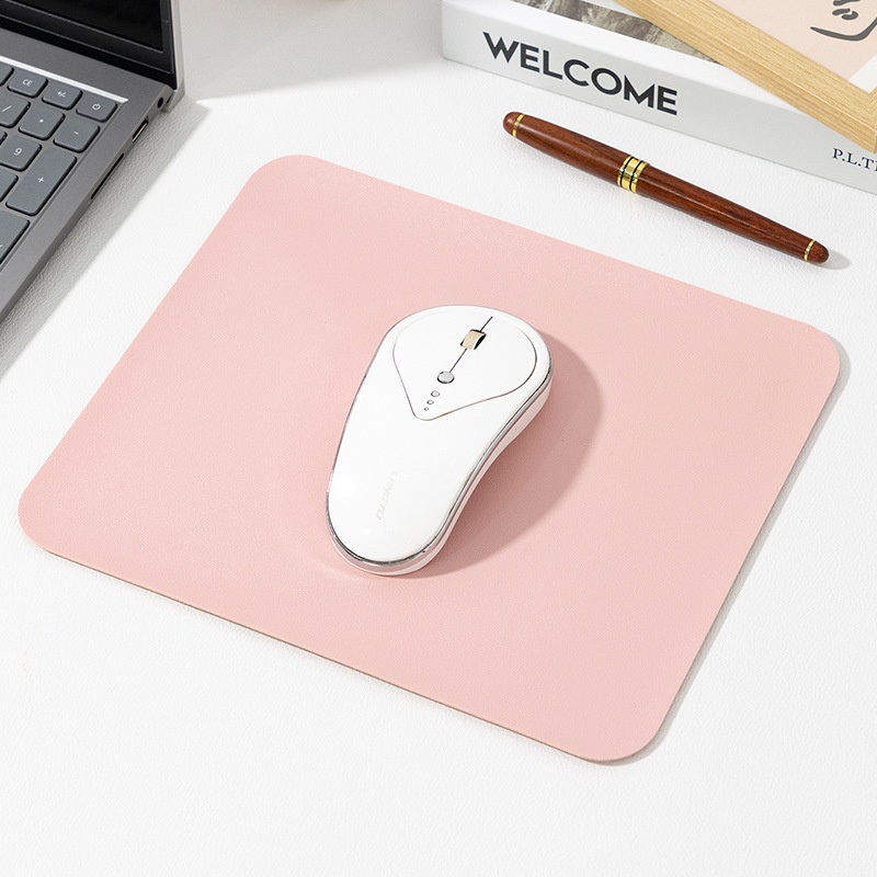 Solid Color Simple Leather Small Size Advertising Computer Laptop Office Gaming Mouse Pad Customizable_voghion.com